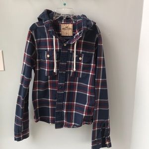 Hollister Hooded Button Down Shirt